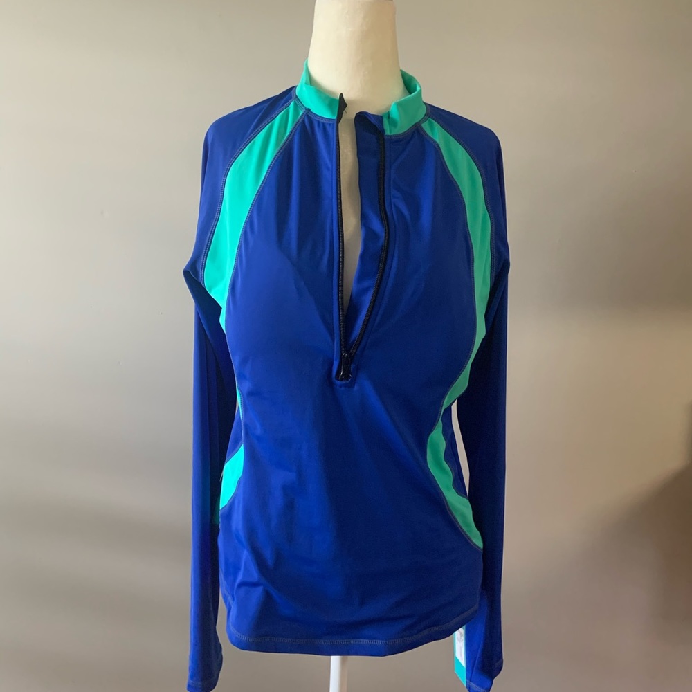 NWT Septangle Rash Guard/Swim Top 1/2 zip. 18W